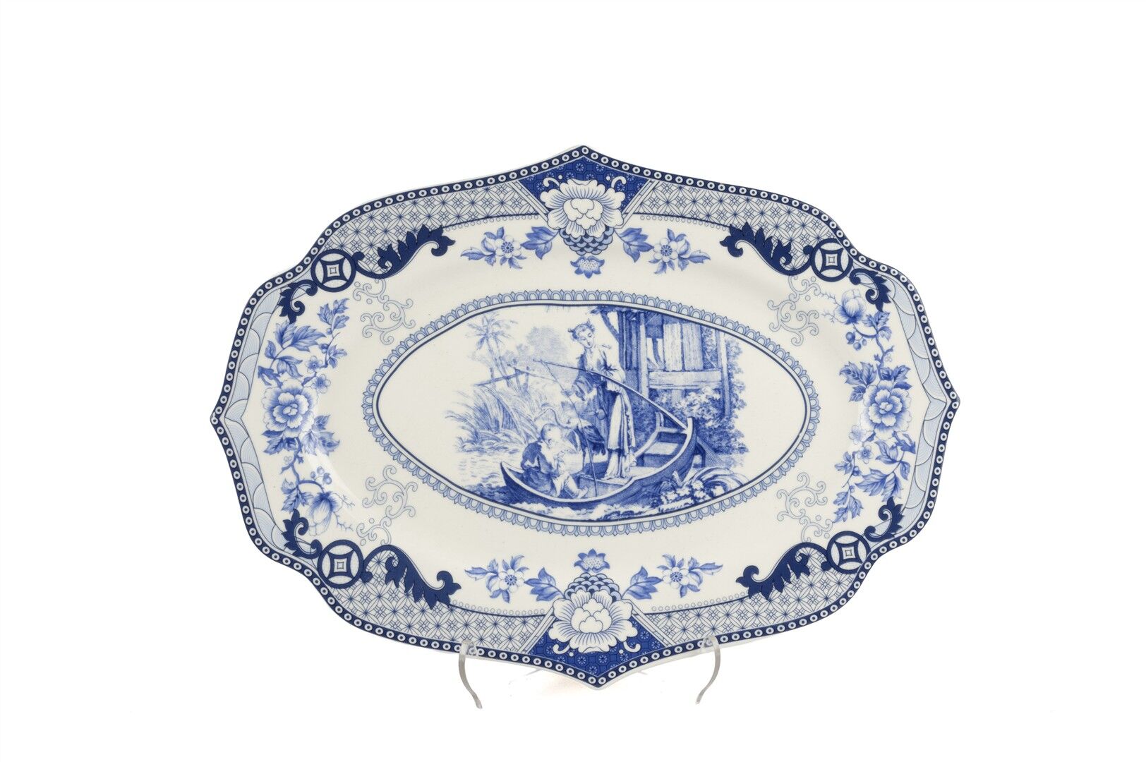 Blue Garden Tekli Oval Servis Tabağı 22x30cm