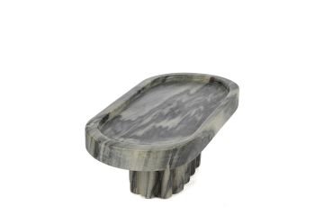 Oval Mermer Ayaklı Sunumluk 31x15x12cm