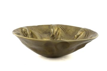 Antik Gold Horse Metal Yuvarlak Duvar Dekoru 37x10cm