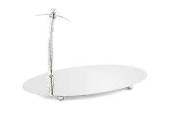 Silver Oval Palmiye Sunumluk 40x22x24cm