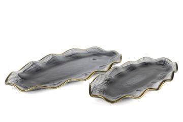 Luxe Edge 2li Oval Servis Tabağı 40x20 34x17cm
