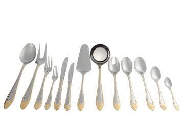 Silver Gold Elegance 90 Parça Çatal Kaşık Bıçak Seti