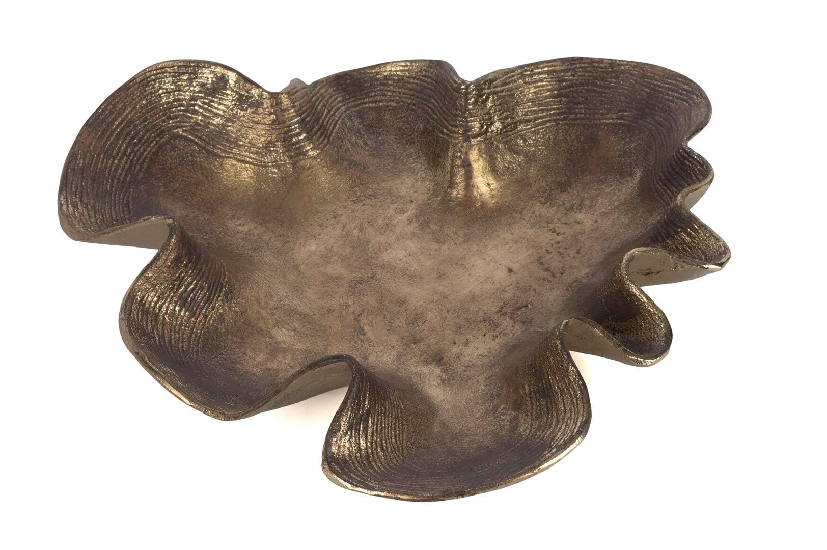 Antik Bronz Dekoratif Tabak 38x35cm