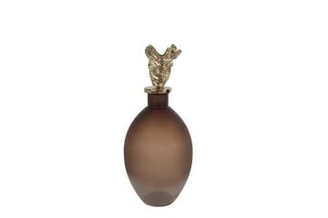 Bronz Cam Gold Başlıklı Küp 23x55cm