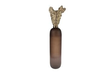 Bronz Cam Gold Başlıklı Küp 24x19x118cm