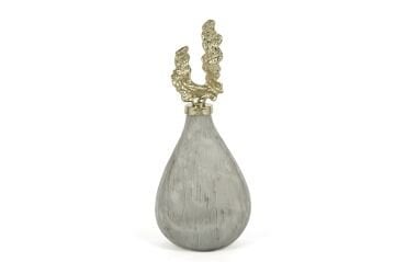 Gri Mermer Desenli Gold Kapaklı Küp 51x20cm