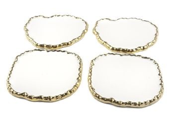 Porselen 4lü Beyaz Mini Servis 14x13cm