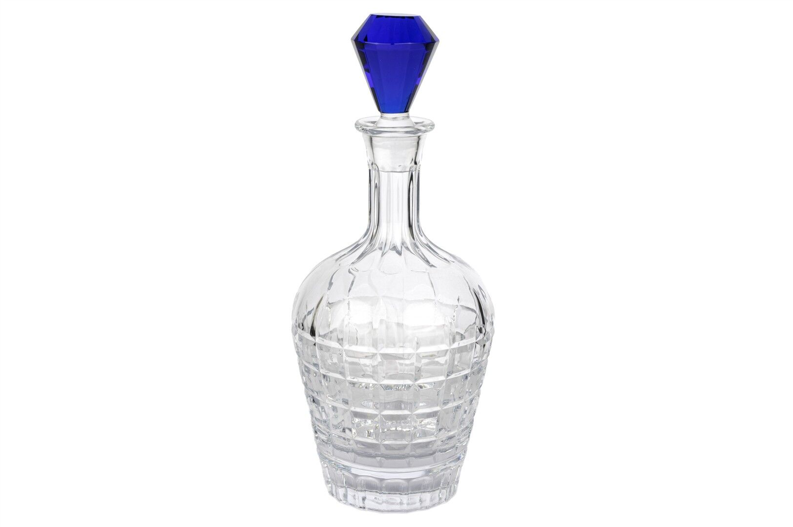 Mavi Kapak Kristal Şişe 14x30cm
