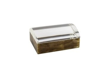 Kahverengi Şeffaf Kapak Dek Kutu 18x14x8cm