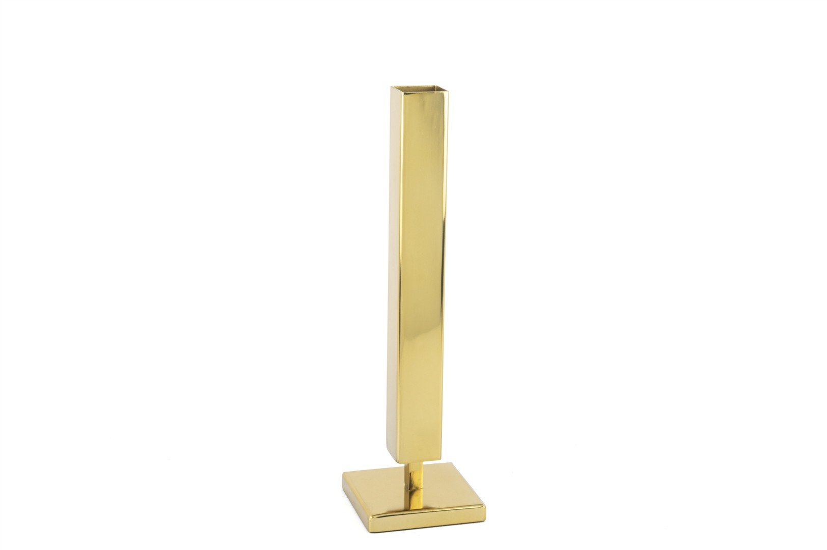 Gold Köşeli Ayaklı Vazo 8x27cm