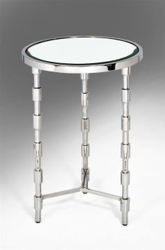 Aynalı Metal Ayaklı Yuvarlak Sehpa 41x66cm