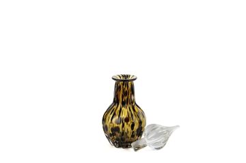 Amber Cam Şeffaf Kapak Dekoratif Şişe 13x29cm