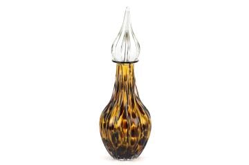 Amber Cam Şeffaf Kapak Dekoratif Şişe 15x42cm
