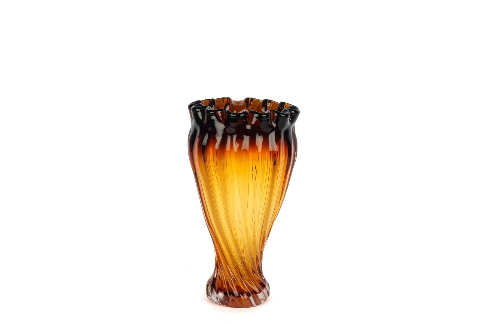 Amber Kıvrımlı Vazo 17x31cm
