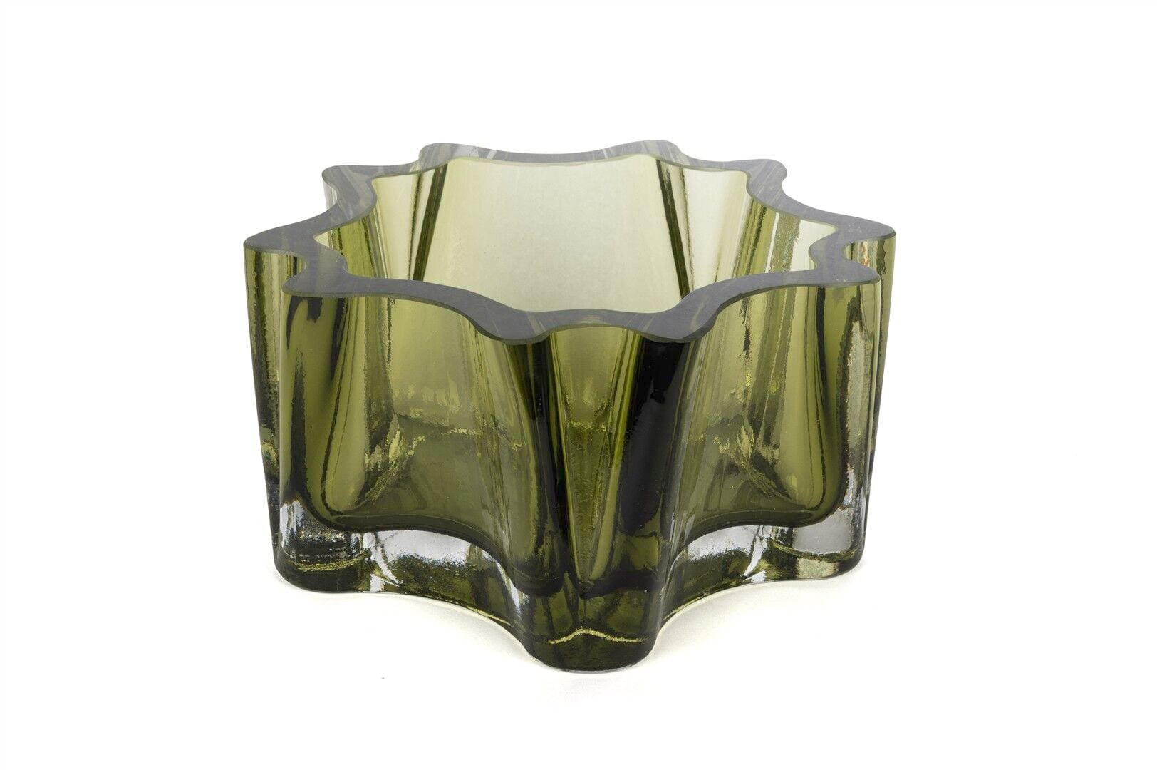 Yeşil Cam Dekoratif Kase 24x21x13cm