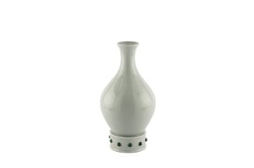 Yeşil Noktalı Porselen Vazo 18x34cm