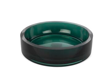 Yeşil Kristal Dekoratif Yuvarlak Kase 27x7cm