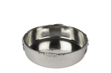 Silver İşlemeli Tepsili Cam Kase 40x34x8cm