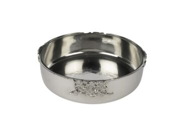 Silver İşlemeli Tepsili Cam Kase 40x34x8cm