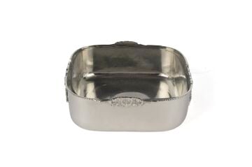 Silver İşlemeli Tepsili  Cam Kase 38x32x8cm