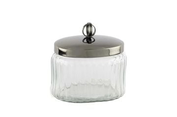 Füme Kapaklı Oval Cam Kavanoz 14x10x14cm