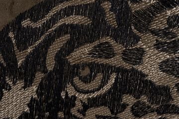 Leopar Kafası Nakışlı Kahve Yastık Kırlent 55x55