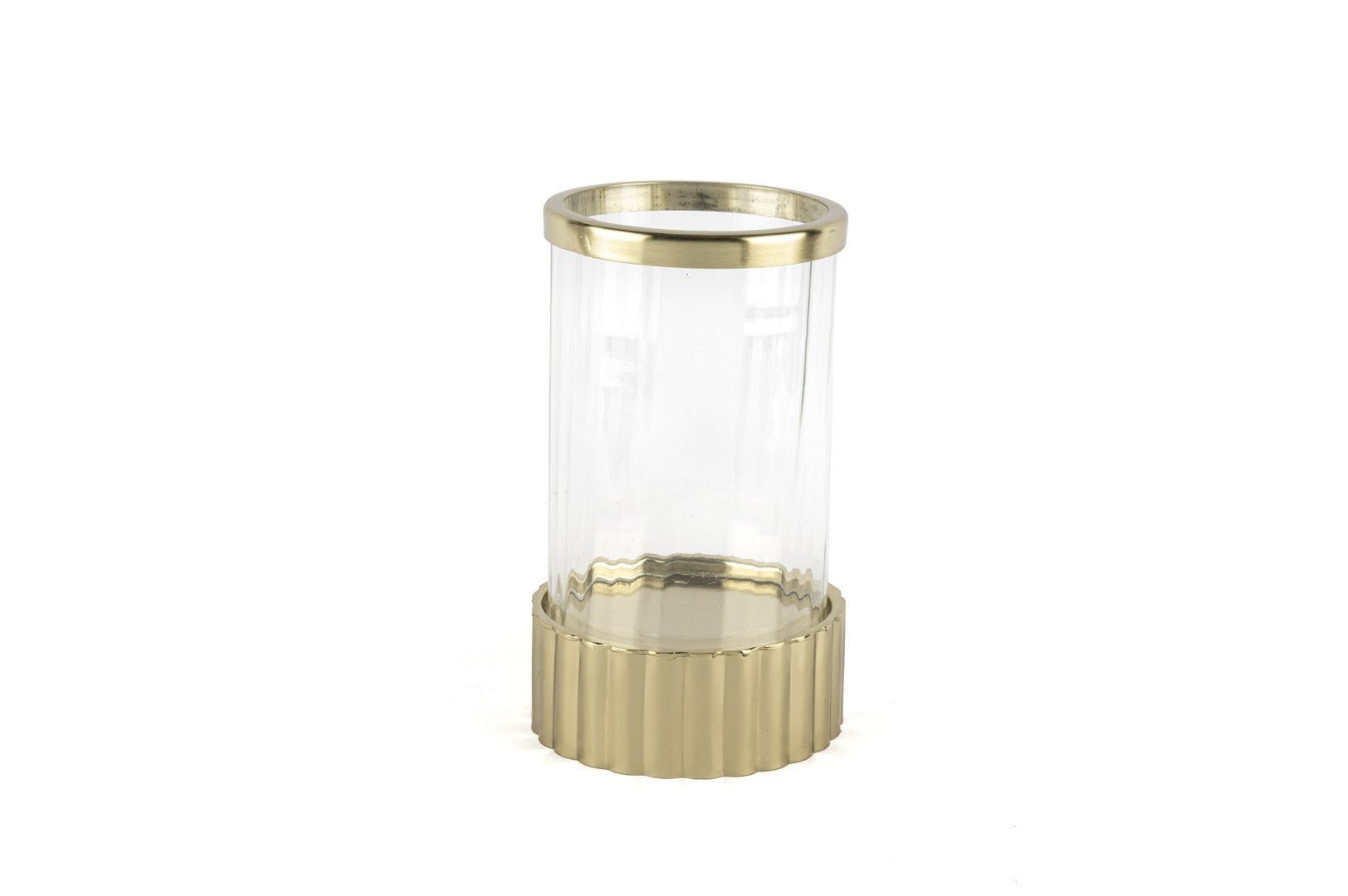 Gold Standlı Cam Mumluk 15x24cm