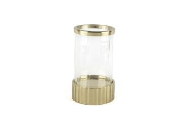 Gold Standlı Cam Mumluk 15x24cm