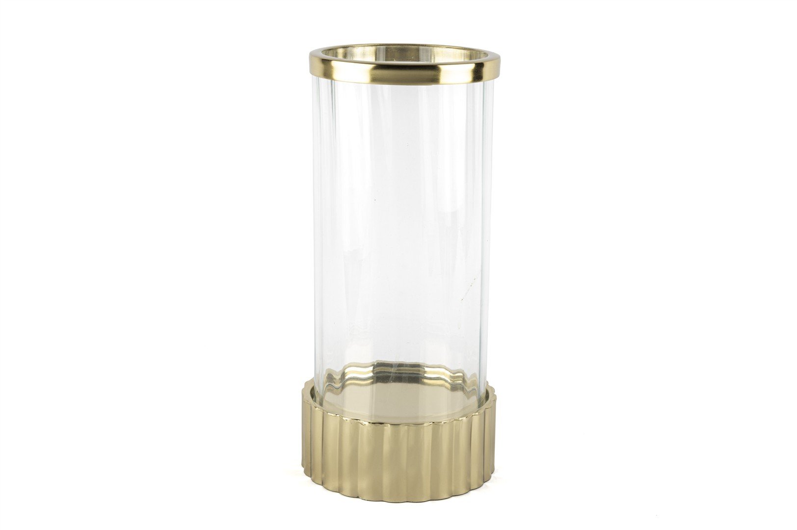 Gold Standlı Cam Mumluk 15x31cm