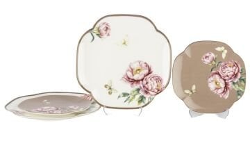 Redrose 4 Parça Set- 2li Pasta Tabağı 19cm ve 2li Servis Tabağı 25cm