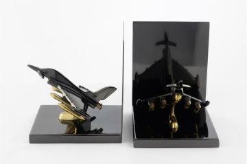 Jet Siyah Metal Kitap Tutucu 30x13x16cm