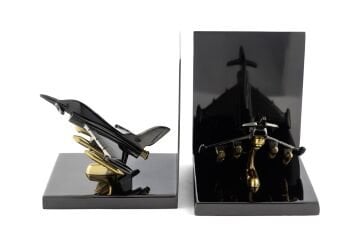 Jet Siyah Metal Kitap Tutucu 30x13x16cm