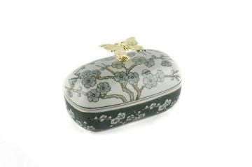Yeşil Bahar Dalı Kapaklı Kutu 19x11x12cm