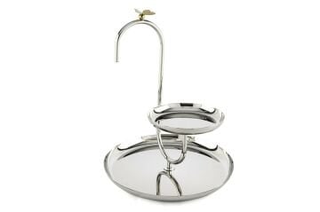 Silver 2 katlı Gold Kelebek Servis Standı 28x35cm