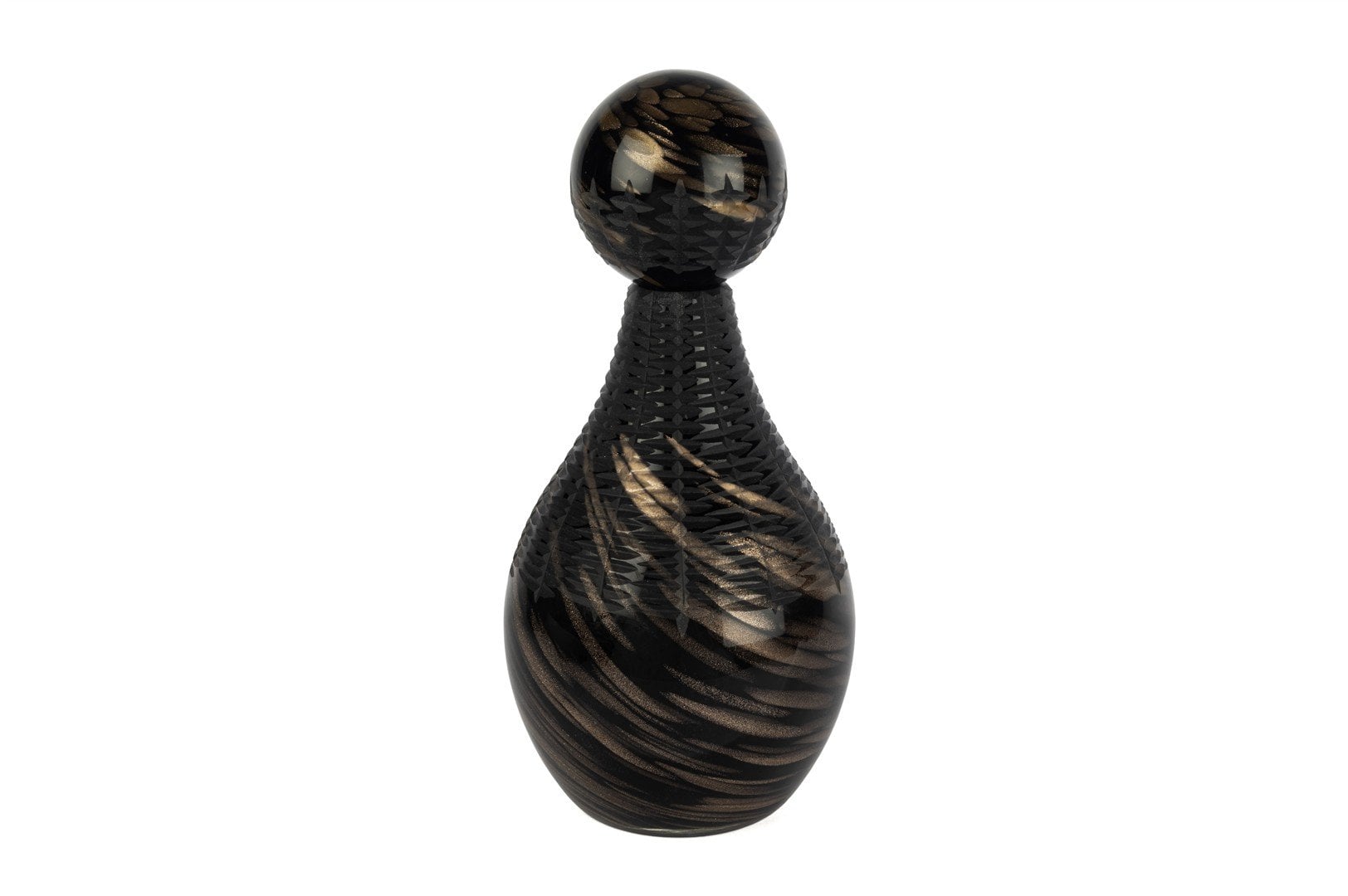 Siyah Bronz Dek Cam Şişe 18x36cm