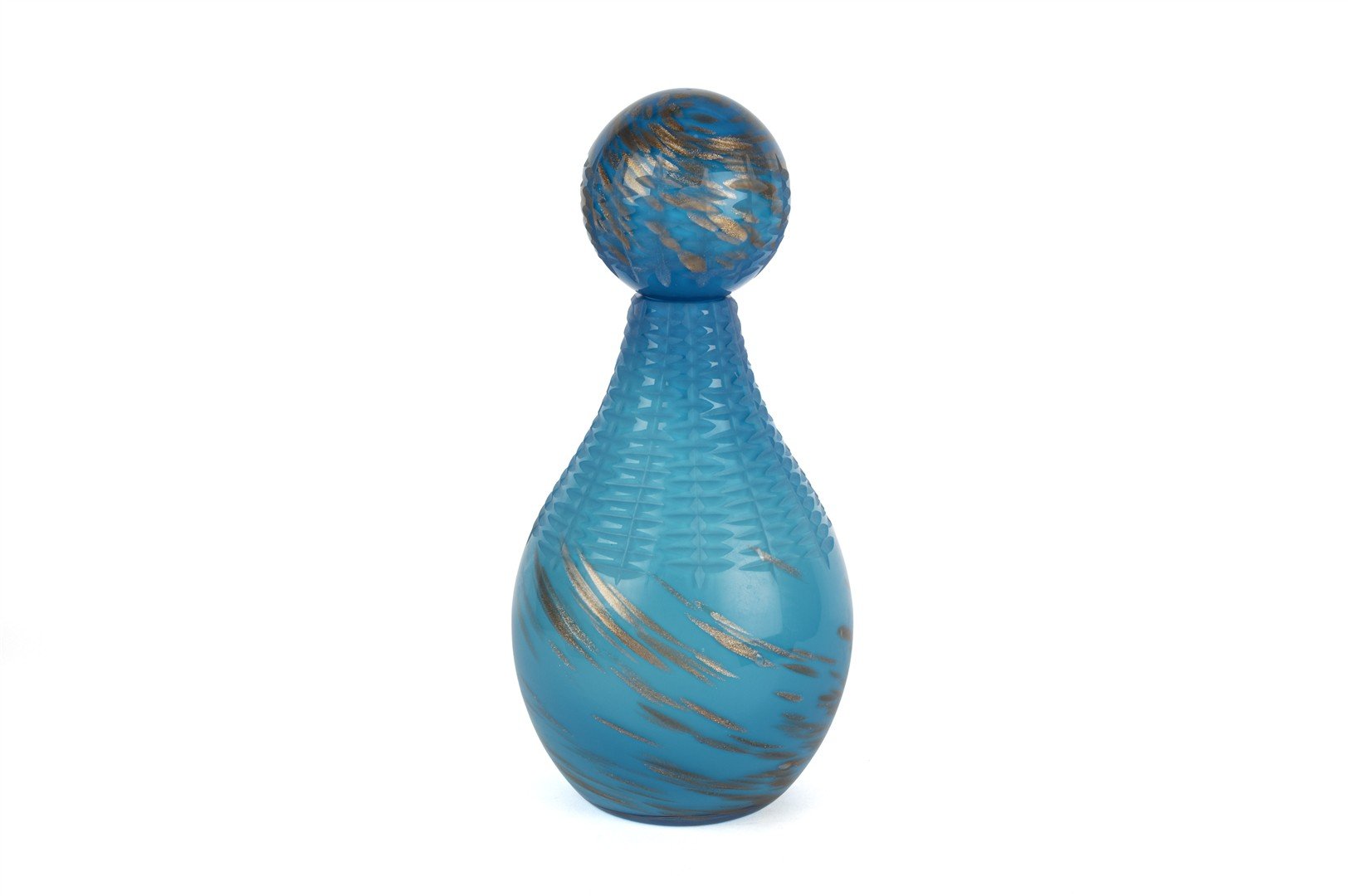Mavi Bronz Dek Cam Şişe 17x35cm