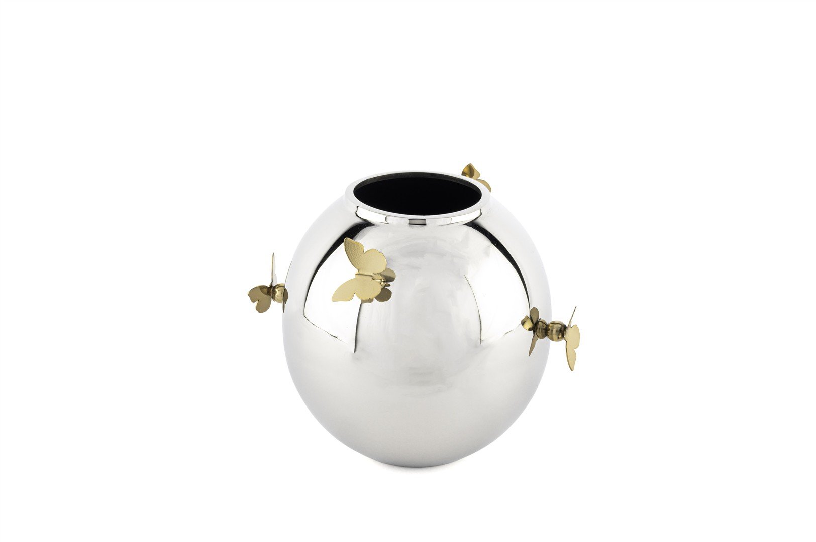 Sİlver Gold Kelebek Vazo 20x17cm