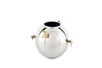 Sİlver Gold Kelebek Vazo 20x17cm