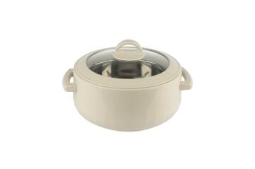 Krem Cam Kapaklı Thermo Box 1.7L 23cm