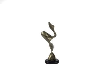 Antik Bronz Siyah Granit Dalga Obje 19x46cm