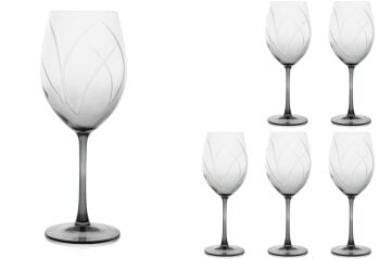 Füme 6lı Kırmızı Şarap Kadehi 570ml