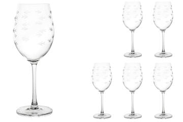 Balık Kesimli 6lı Kırmızı Şarap Kadehi 570ml
