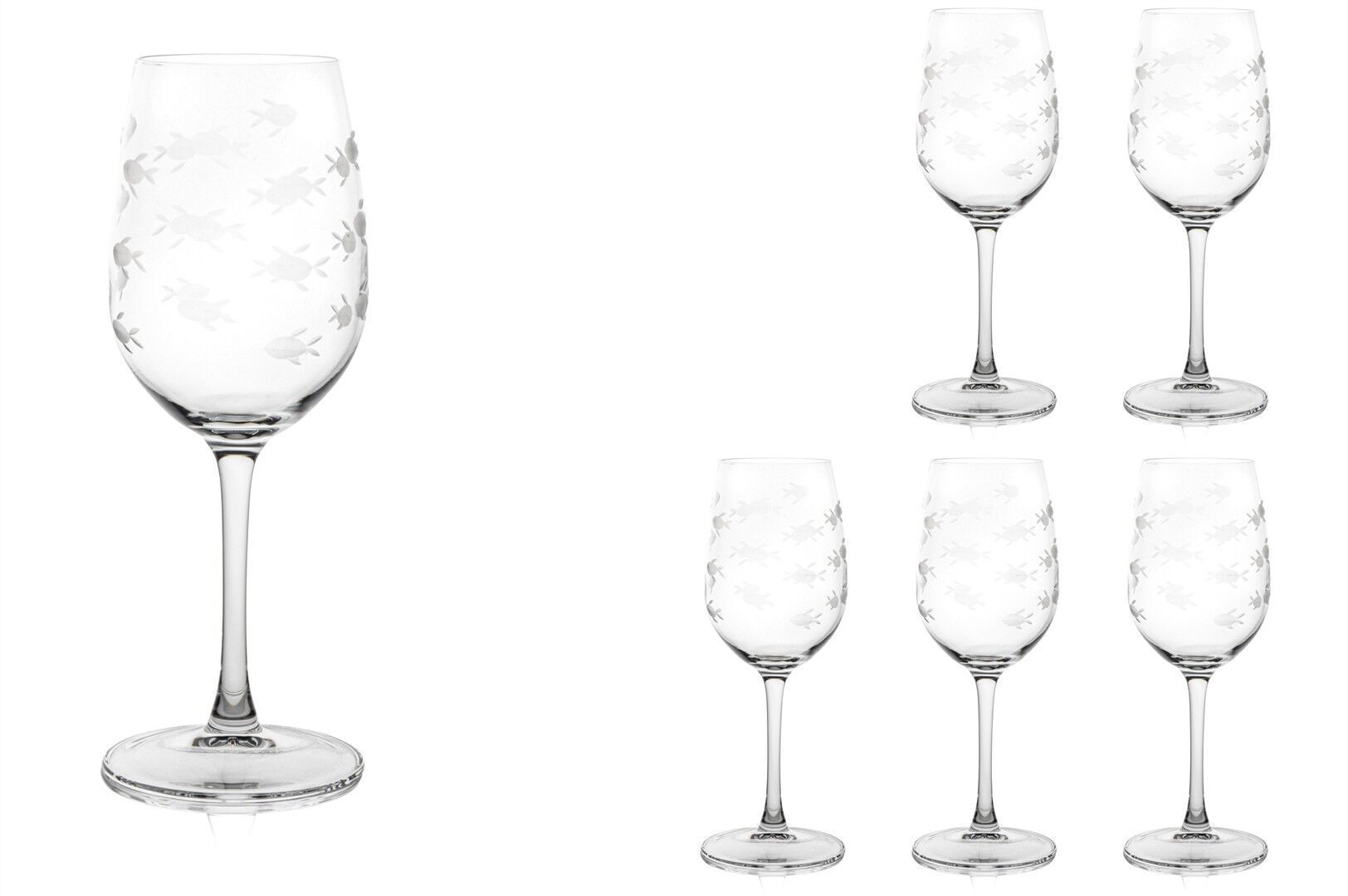 Balık Kesimli 6lı Beyaz Şarap Kadehi 440ml