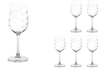 Balık Kesimli 6lı Beyaz Şarap Kadehi 440ml