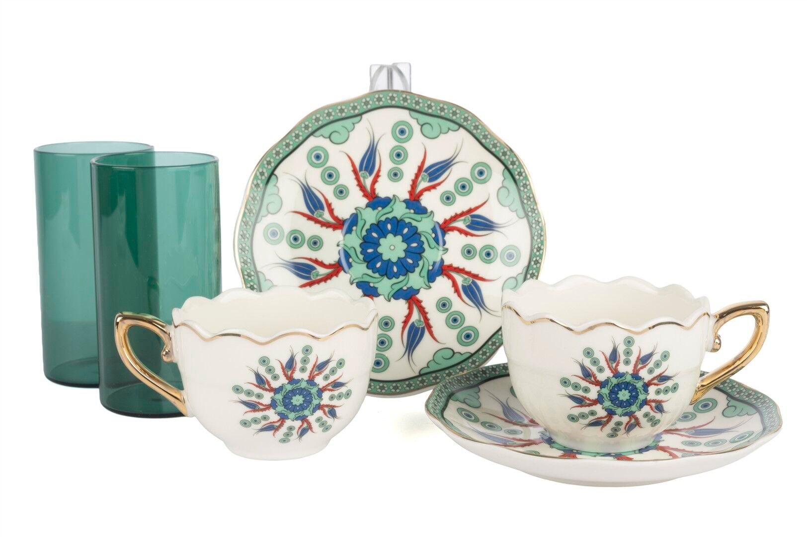 Verde Mosaic 2li Kahve ve Su Seti  90ml