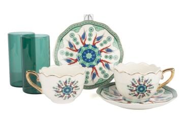 Verde Mosaic 2li Kahve ve Su Seti  90ml