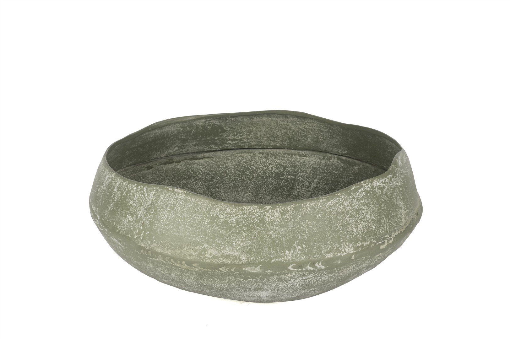 Yeşil Eskitme Dekoratif Kase 34x16cm