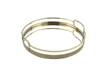 Antik Gold Aynalı Yuvarlak Tepsi 39x8cm