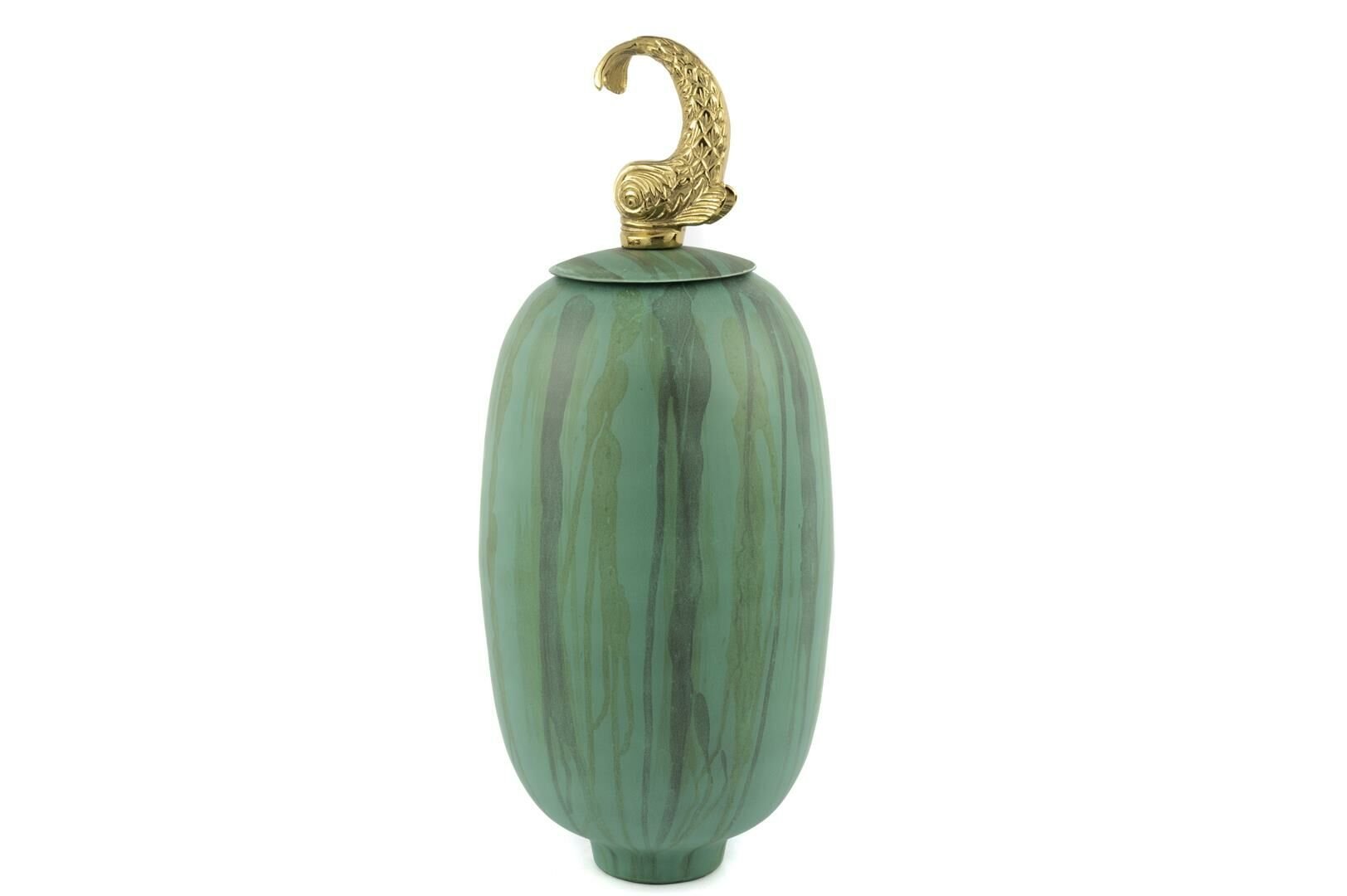 Dorado Gold Yeşil Metal Vazo 22x50cm