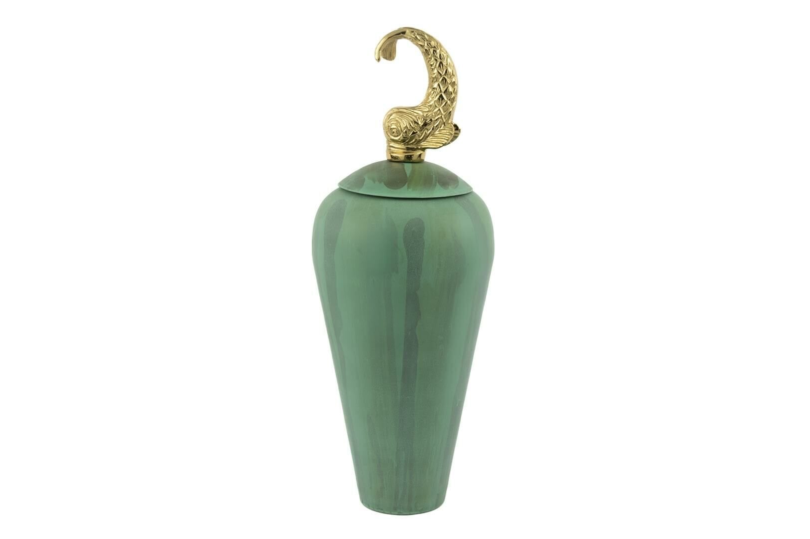Dorado Gold Yeşil Metal Vazo 17x46cm